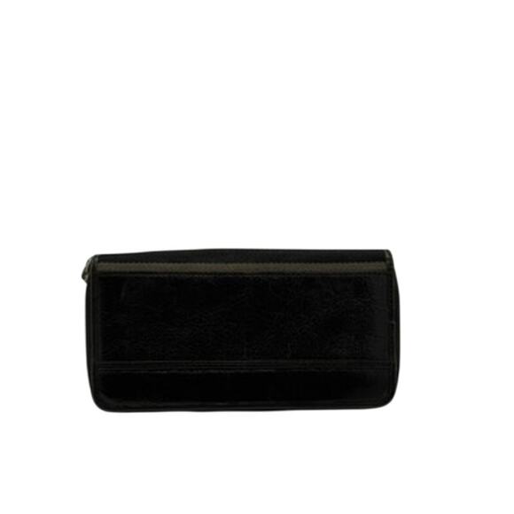 Coach Handbags - RETAIL $295 Coach Black Leather and Canvas Stripe on Spine Continental Wallet
